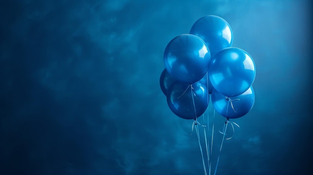 Blue Balloons Floating in Air