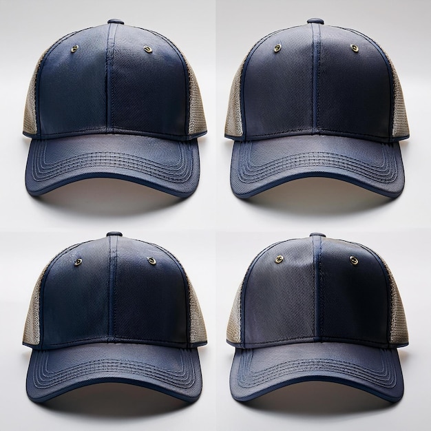 Blue Baseball Cap Mock up set on White background angles views different angles views Canvas R