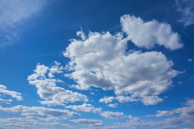 Blue beautiful sky with cirrus clouds Nature background