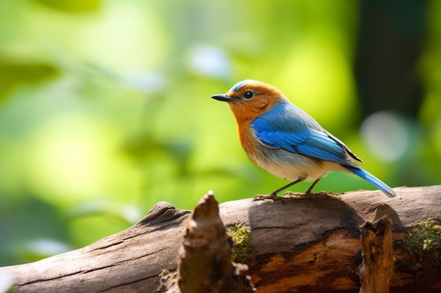 Blue bird sitting on a branch wildlife