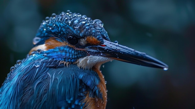 a blue bird with a black beak and a red beak