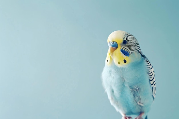 Photo a blue bird with yellow and black feathers