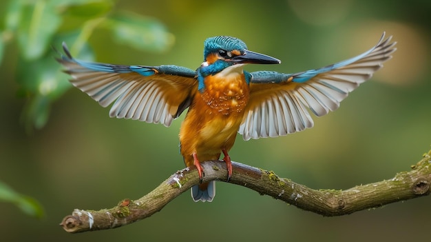 a blue bird with a yellow head and blue wings is on a branch