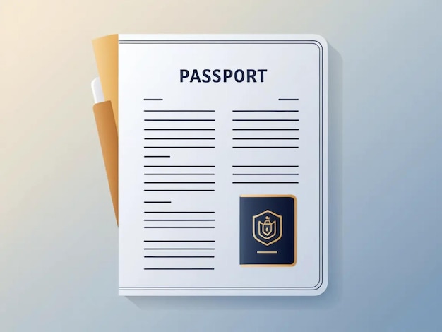 a blue and black card with a logo for passport