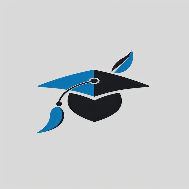 Photo a blue and black graduation hat logo