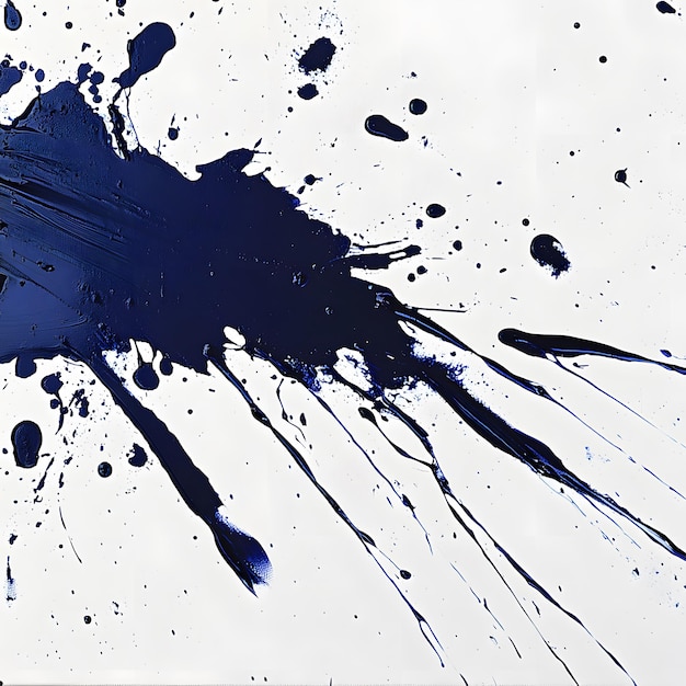 a blue and black painting of a purple and blue ink