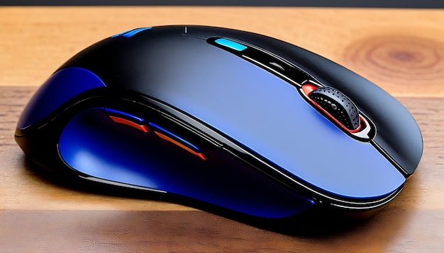 Blue and Black Wireless Gaming Mouse