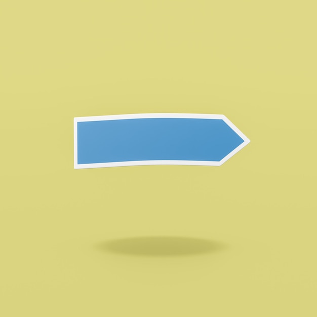 Blue Blank Directional Arrow on Yellow Background