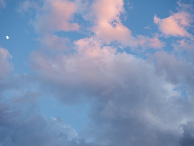 Blue blue sky with clouds background