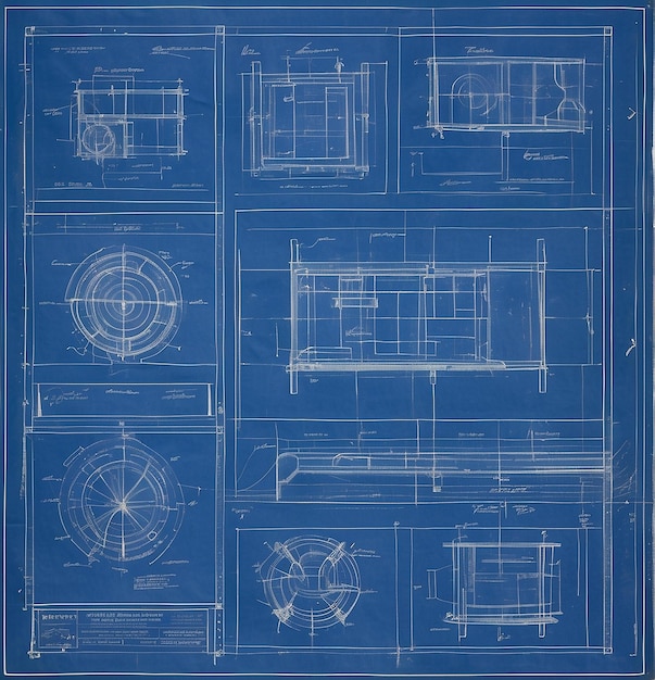 Photo blue blueprint