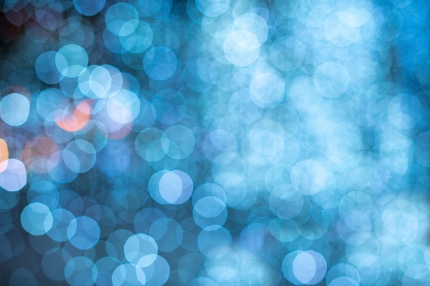 Blue bokeh blurred lights background