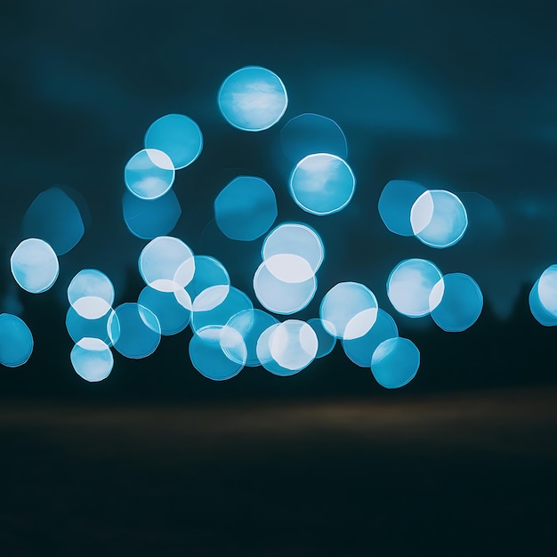 Photo blue bokeh on dark background for celebration