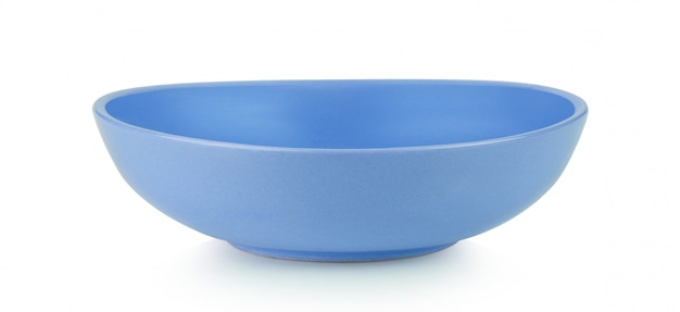 Blue bowl on white background