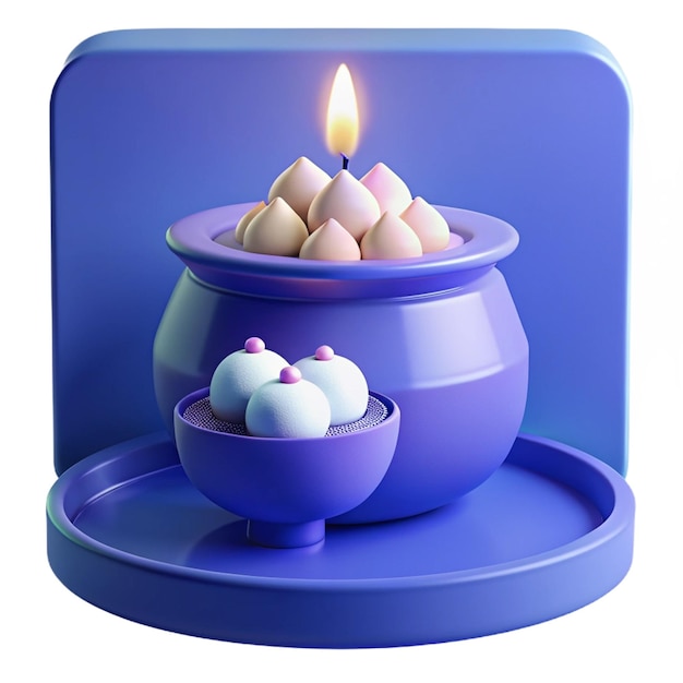 a blue box with a candle in it that says quot the candle is lit quot