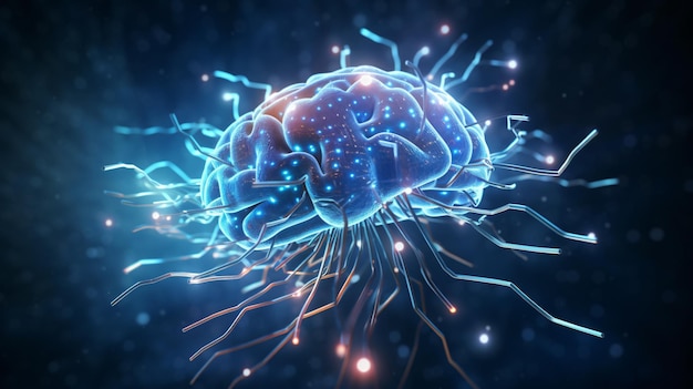 Blue Brain spinning in a 3D animation with neurons