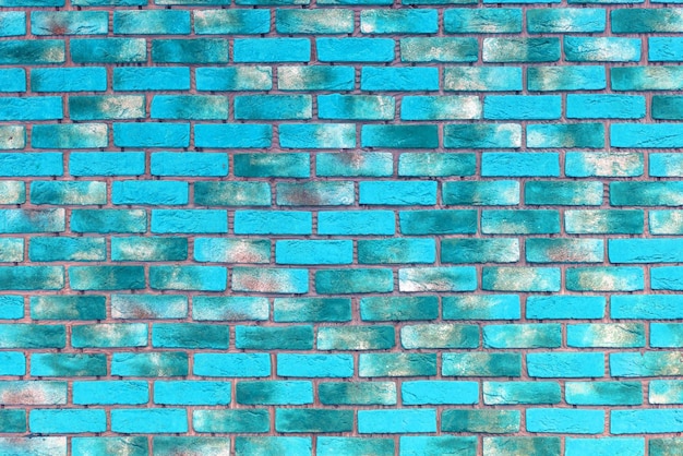 Blue brick wall Background of modern interior design