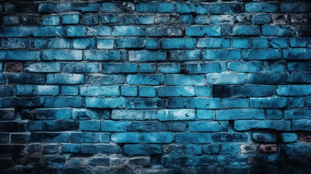 Blue brick wall background