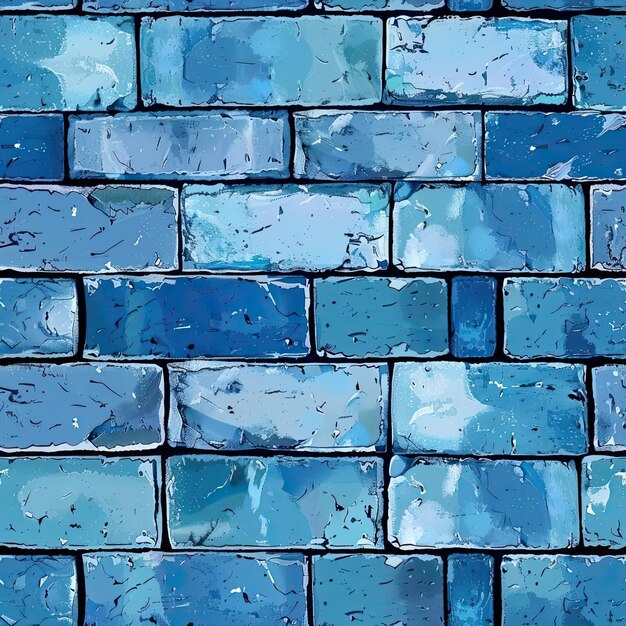 Photo blue brick wall texture background