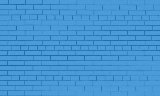 A blue brick wall that is made of bricks.