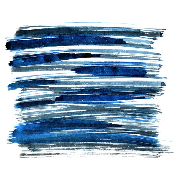 Photo blue brush strokes isolated on the white background. elements for your design