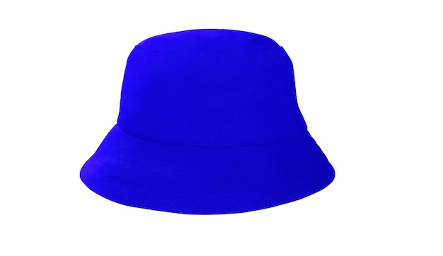 blue bucket hat isolated on white