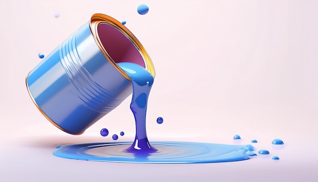 Photo a blue bucket of water pouring into a purple bucket