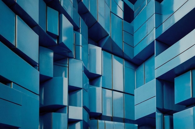 a blue building with a lot of windows that say quot blue quot