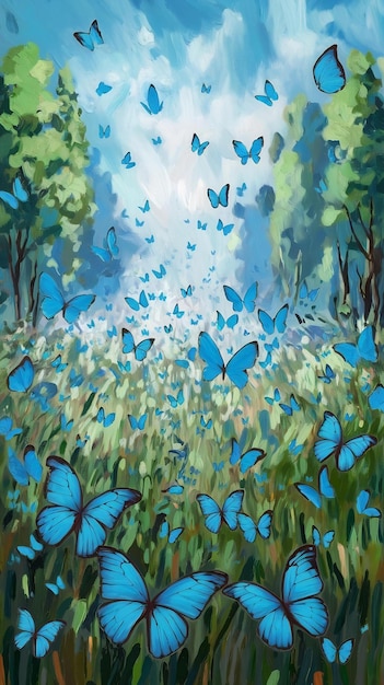 The blue butterflies are the most popular art of the year