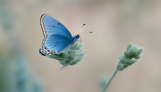 a blue butterfly is on a flower with the number 39