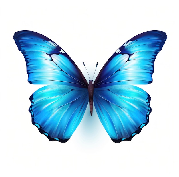 Blue butterfly isolatedxA