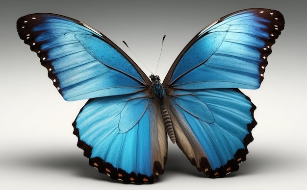 A blue butterfly with the word blue on it