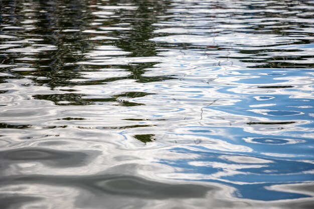 Blue calm water surface soft czech river europe