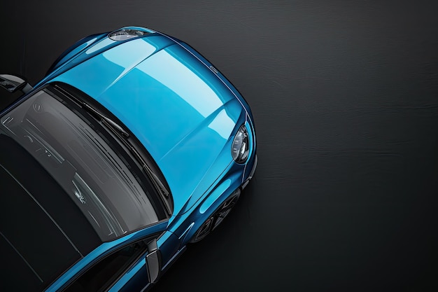 Photo a blue car with a black roof and a black roof