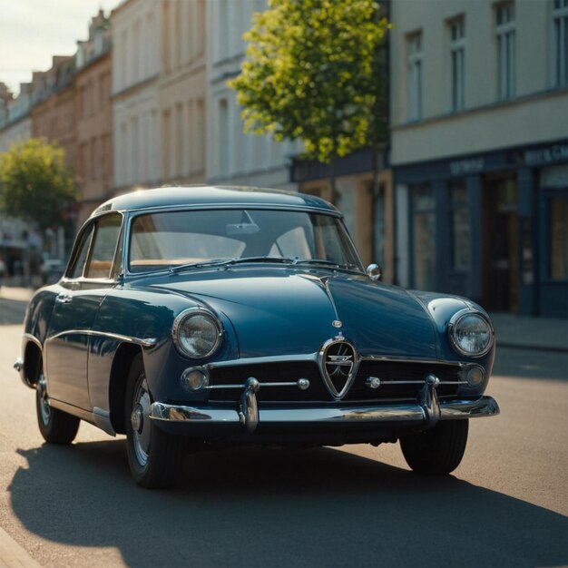 a blue car with the word quot hp quot on the front