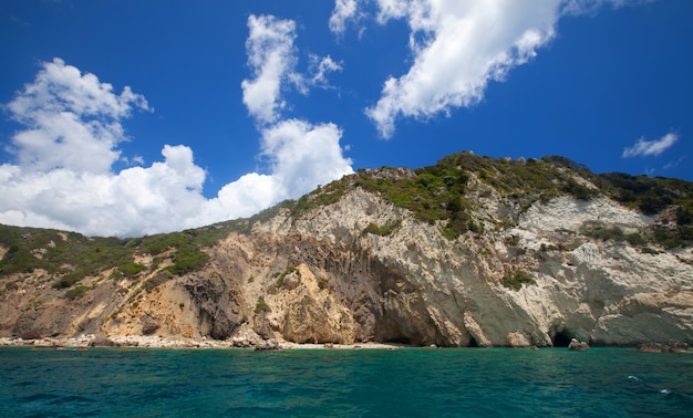 Blue caves on Zakynthos island, Greece, summer