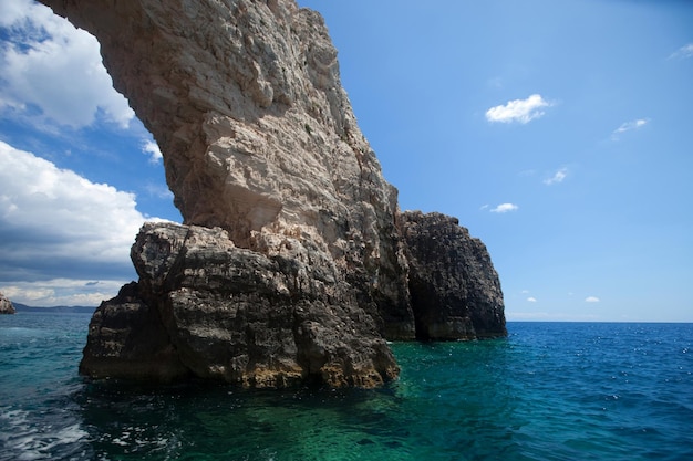 Blue caves on Zakynthos island Greece