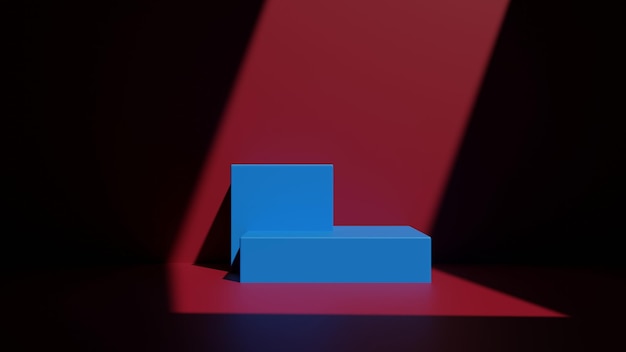 Photo a blue chair sitting in a red room