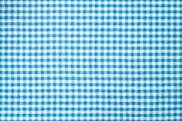 Blue checkered tablecloth background