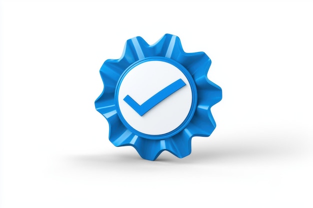 Photo blue checkmark gear icon