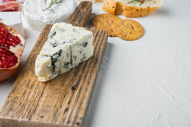 Blue cheese Gorgonzola set, on white  