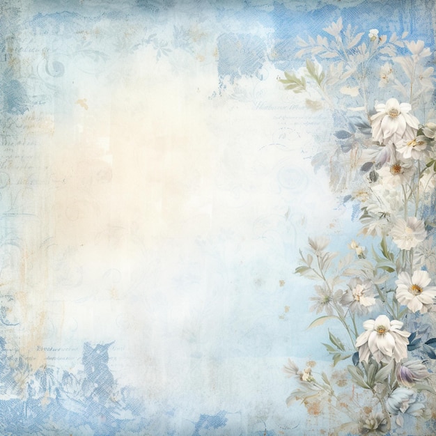 Blue Chic Floral Background