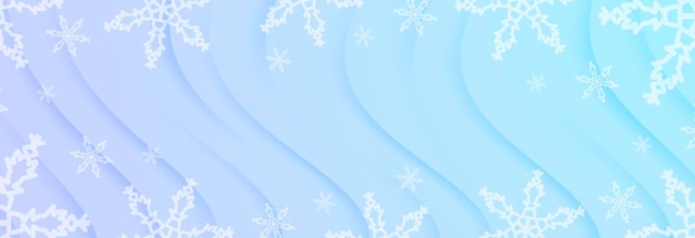 Blue Christmas background with snowflakes and lighting space for your text