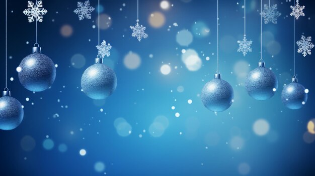 blue christmas balls on a blue background free download