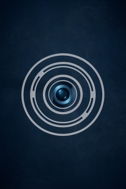 a blue circle with a blue center that says blue