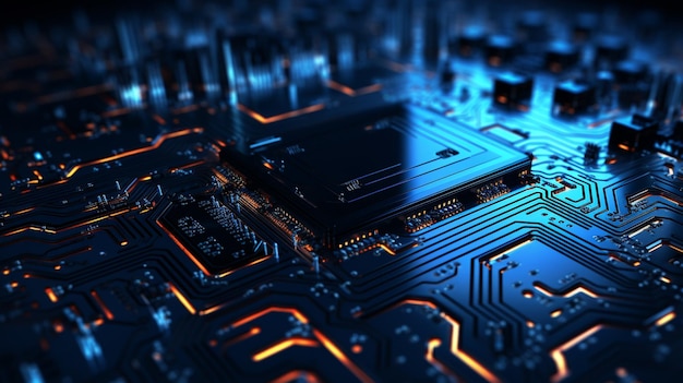 blue Circuit Board technology background