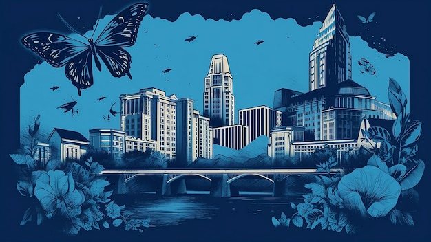 Blue city art