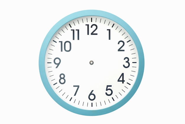 Blue Clock without hands On a white surface