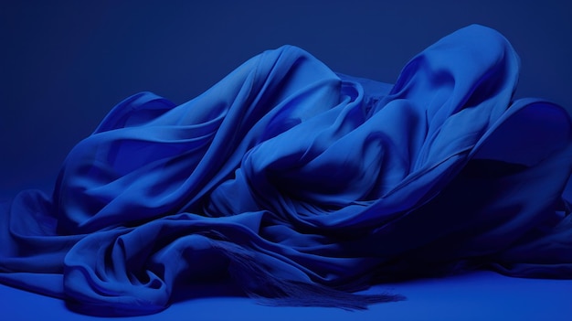 Photo a blue cloth is wrapped around a persons body ai