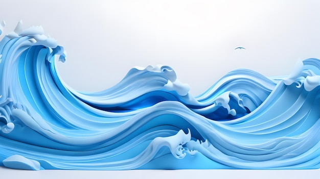 blue color 3d sea wave water landscape background wallpaper