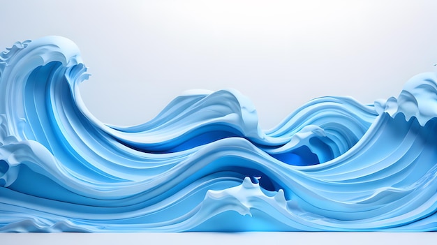 blue color 3d sea wave water landscape background wallpaper